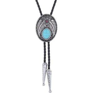 New Handmade Round Shape Western Cowboy Bola Tie Turquoise